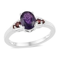 Amethyst, Mozambique Garnet Ring (Size 5)