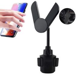 Magnetic Car Cup Holder Phone Mount Air Vent Clip,Adjustable Stick 2 Universal Magnet for iPhone 11 X 7 8 XR XS Pro Max Samsung Galaxy S8 S9 Miline