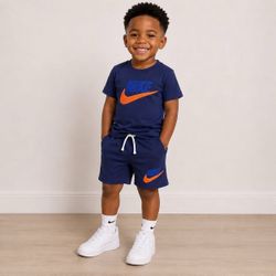 Kids Nike Fuzzy Letter Short Set