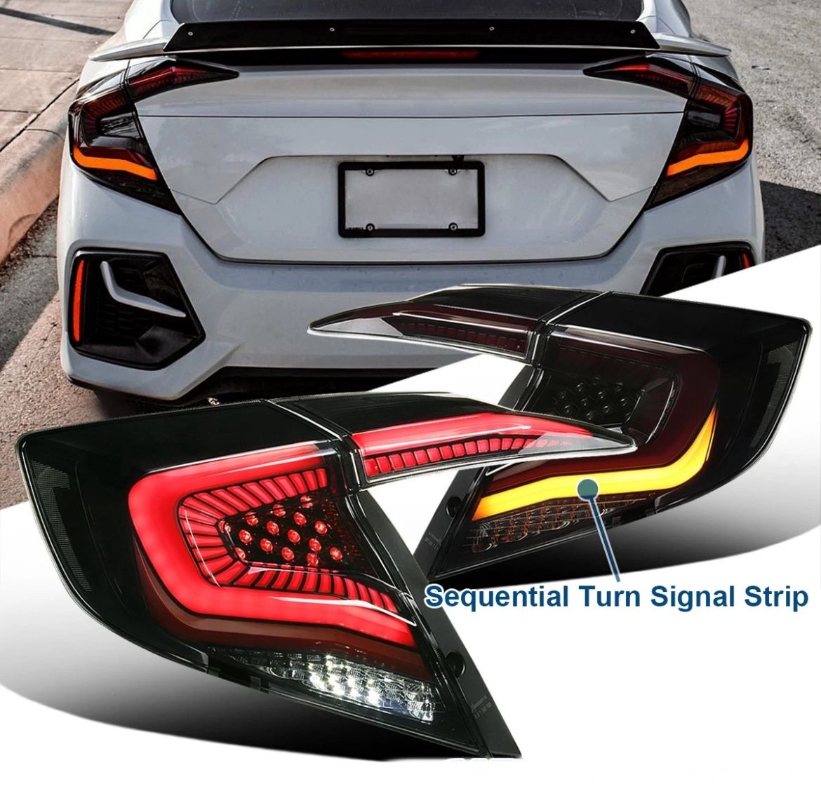 16-21 Honda Civic Sedan Tail Lights LED Sequential Signal