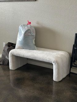 Fluffy White Bench New 