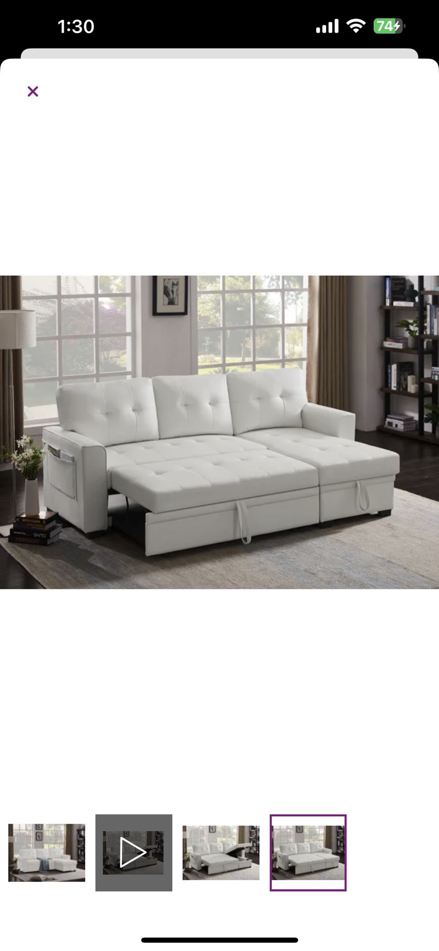 Pull Out Couch with Storage