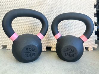 Pair of 18LBS. Kettlebells