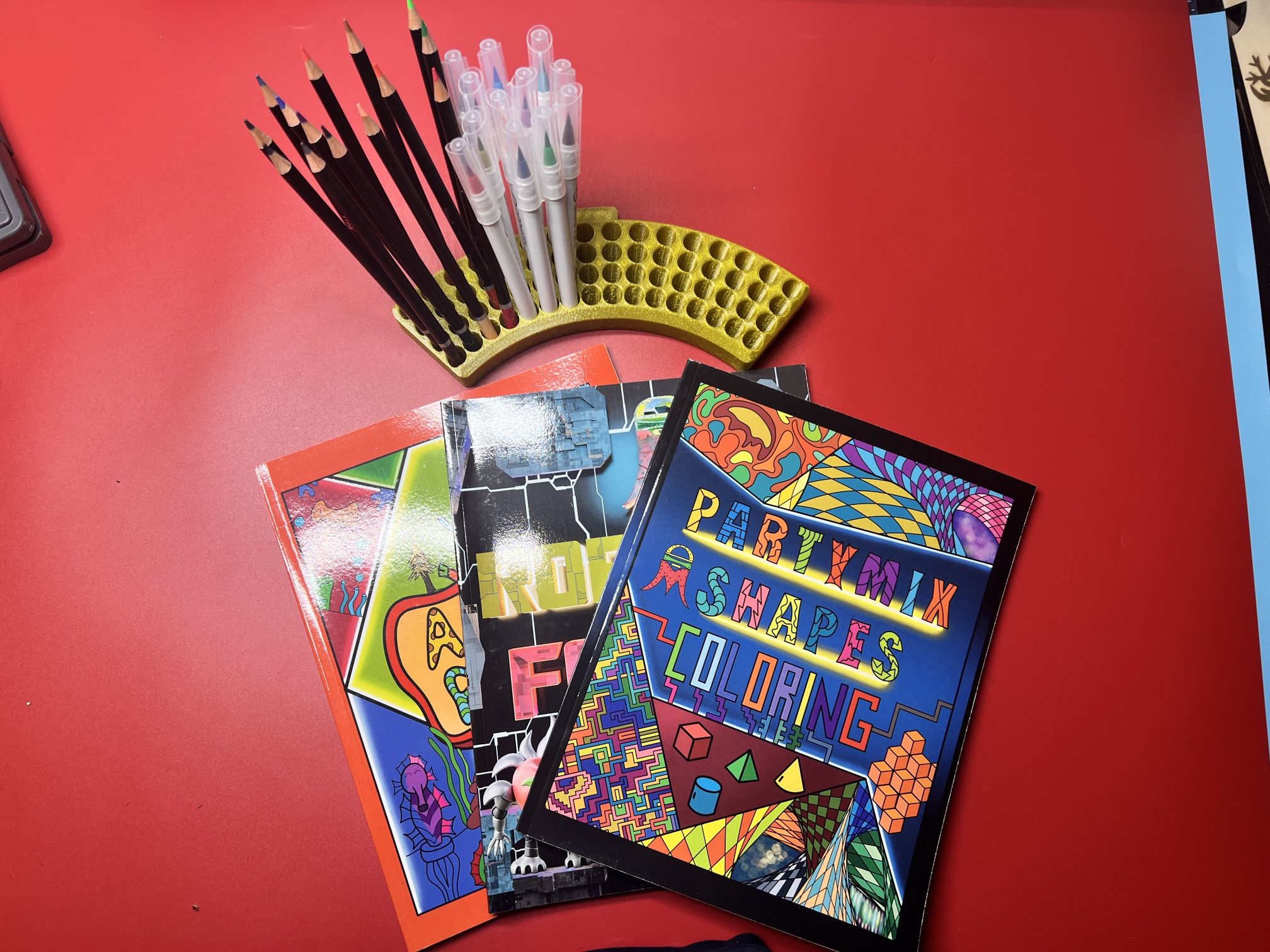 Coloring Book Gift Set – 3 Books + 3D Pencil Holder