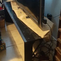 TV Stand With 2 Bottom Glass Shelves