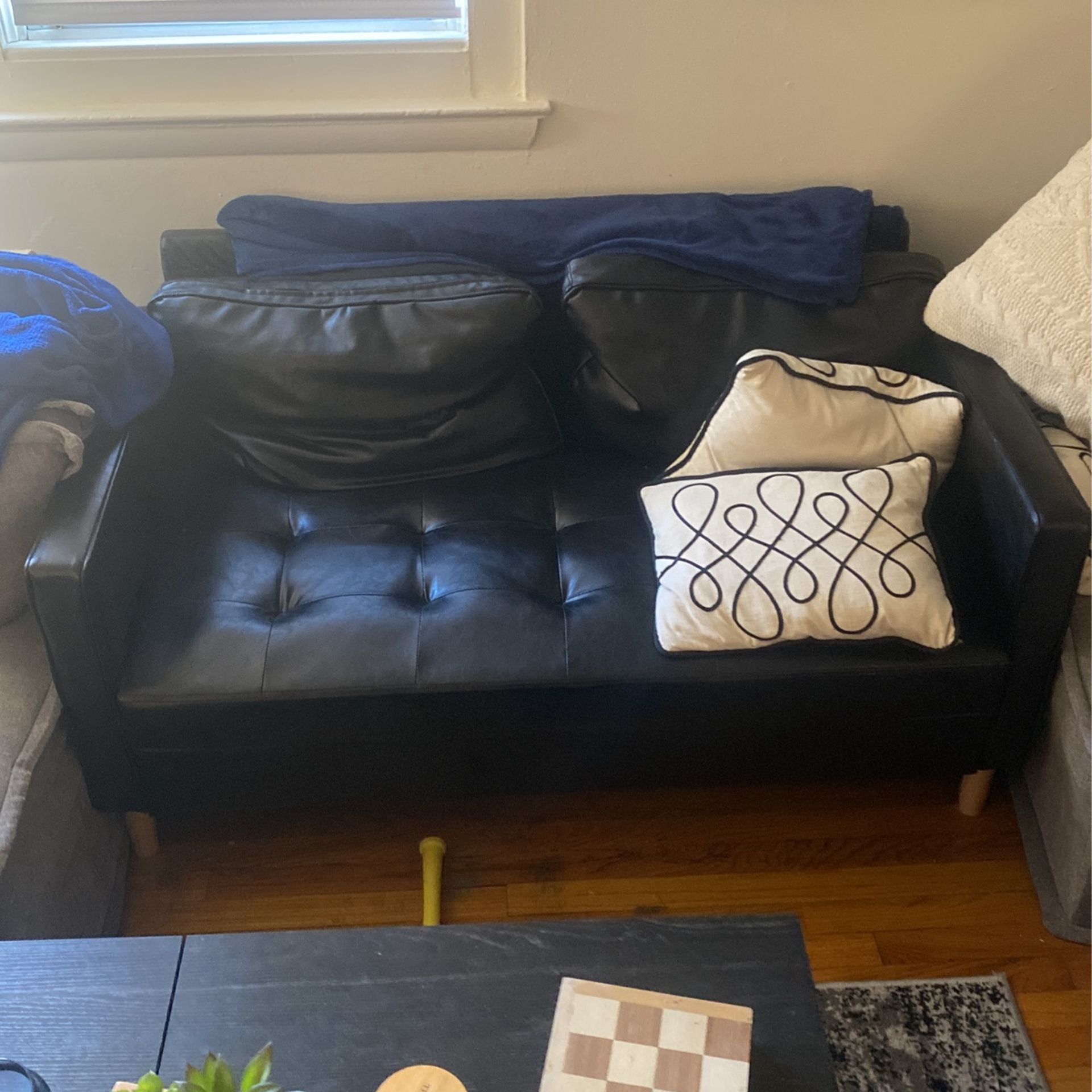 Leather Black Couch