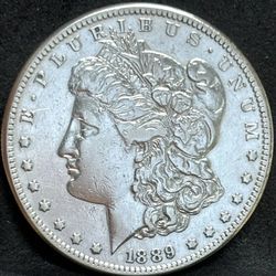 1889 CC MORGAN SILVER DOLLAR XF DETAILS RARE KEY DATE CARSON CITY COIN

