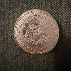 SEIKO Quartz Twenty Dollar Coin Alarm Clock Vintage Collectible