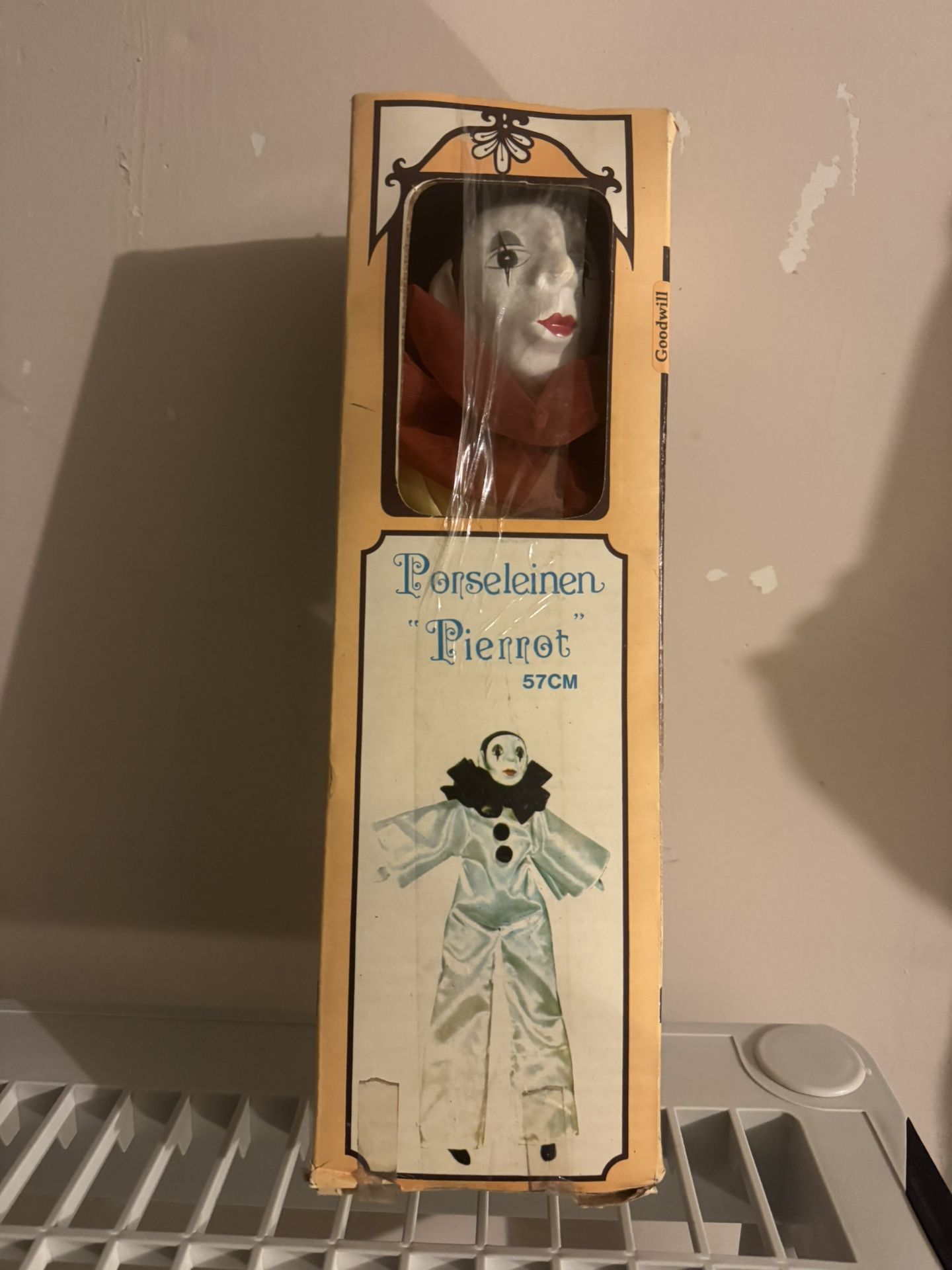 Klassieke Franse Pierrot Porcelain Doll 57CM