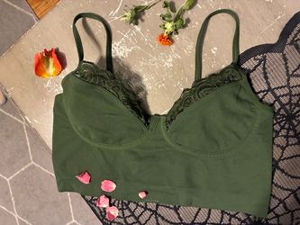 Green Lace Trim Bralette from Aerie