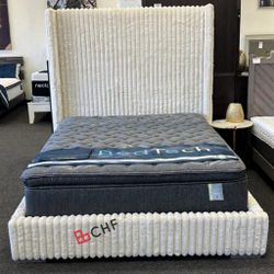 white queen size bed frame  // mattress sold separately 