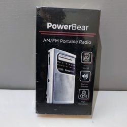 PowerBear Portable Radio | AM/FM, 2AA Battery Operated with Long Range Reception for Indoor, Outdoor & Emergency Use | Radio with Speaker & Headphone 
