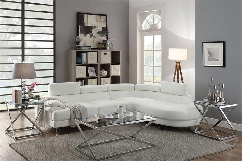 Right Facing Chaise Sectional Set – White Color