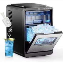 30 lb. Crescent Ice Portable Countertop Ice Maker in Silver with 3-Ice Sizes