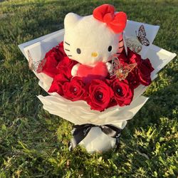 Sanario Hello Kitty, Plush Bouquet, Flower Arrangement, Valentineās Day Gift