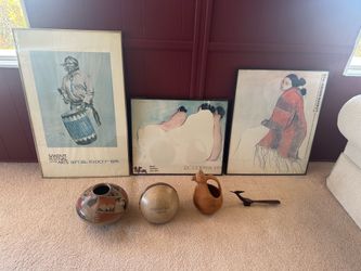 Santa Fe  signed ( one is numbered) Litho  and pottery