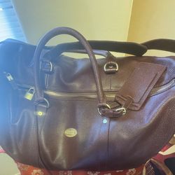 Brookes Brothers Football Leather Duffle Bag