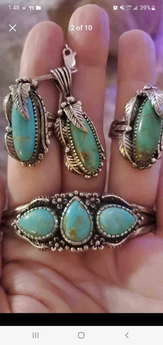 Sterling Turqoise Jewelry 150 Each But Bracelet Is 200