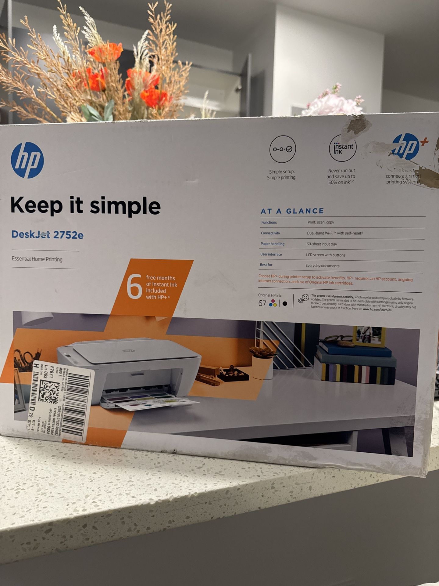 HP Deskjet 2752e Printer WIFI