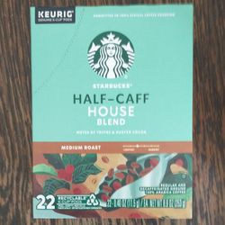 Keurig Starbucks Half Caff House Blend 22 Pods Pack