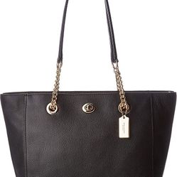 ORIGINAL COACH Pebbled Turnlock Chain Tote 27 for Sale in
