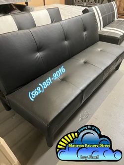 Black futon couch sofa new convertible Nuevo