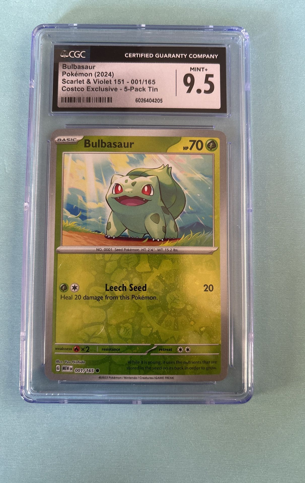 Bulbasuar Reverse Holo/CGC Mint+ 9.5 Pokemon