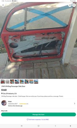 1969 VW Right Side Door
