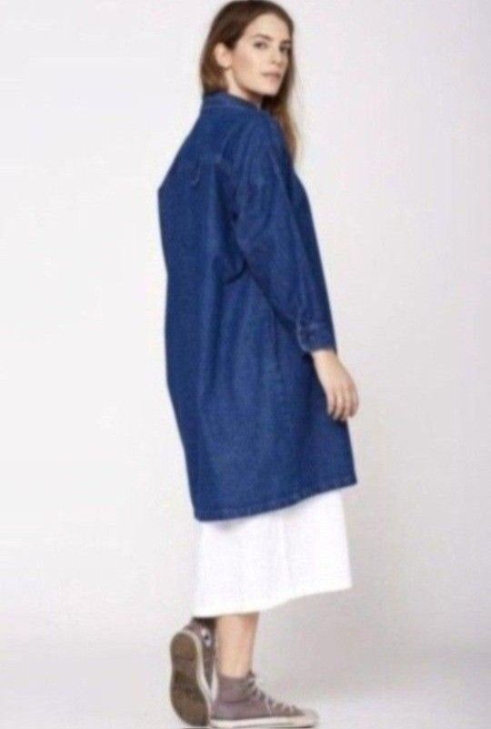 Lacausa Nena Denim Jacket Shirt Dress Size M/L