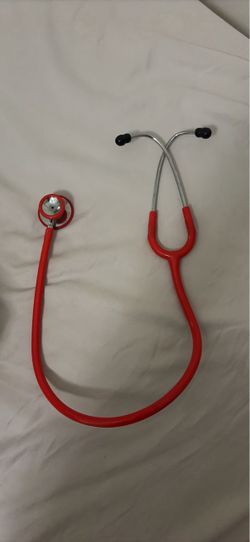 Red Stethoscope with Chrome Headset