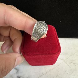 925 Sterling Silver Adjustable LEO ♌️ spoon Ring , Size Is 8.5, Hallmarked In Photos 