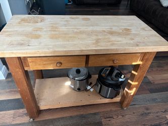Butcher Block Kitchen Island on Wheels