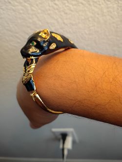 Enameled Leopard Bracelet