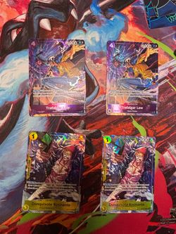 One Piece TCG Trafalgar Law & Donquixote Rosinante Cards x4