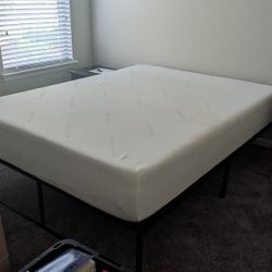 Queen Memory Foam Mattress + Bed Frame