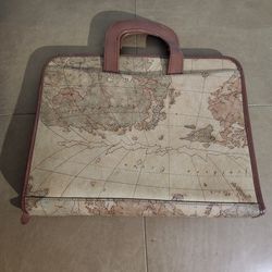 Vintage World Map Briefcase/Planner