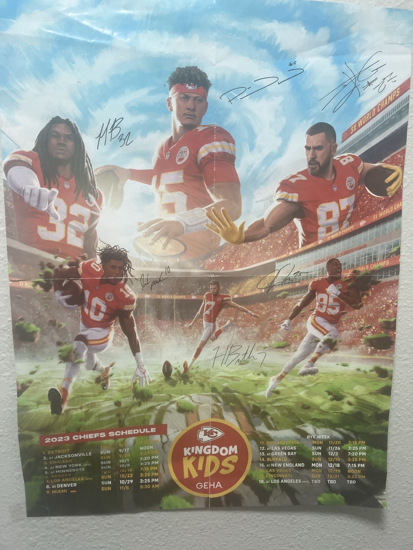 Chiefs Poster With Players Signatures