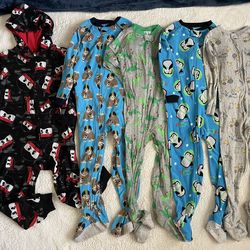Kids 5/6 Fleece & Cotton Footie Pjs