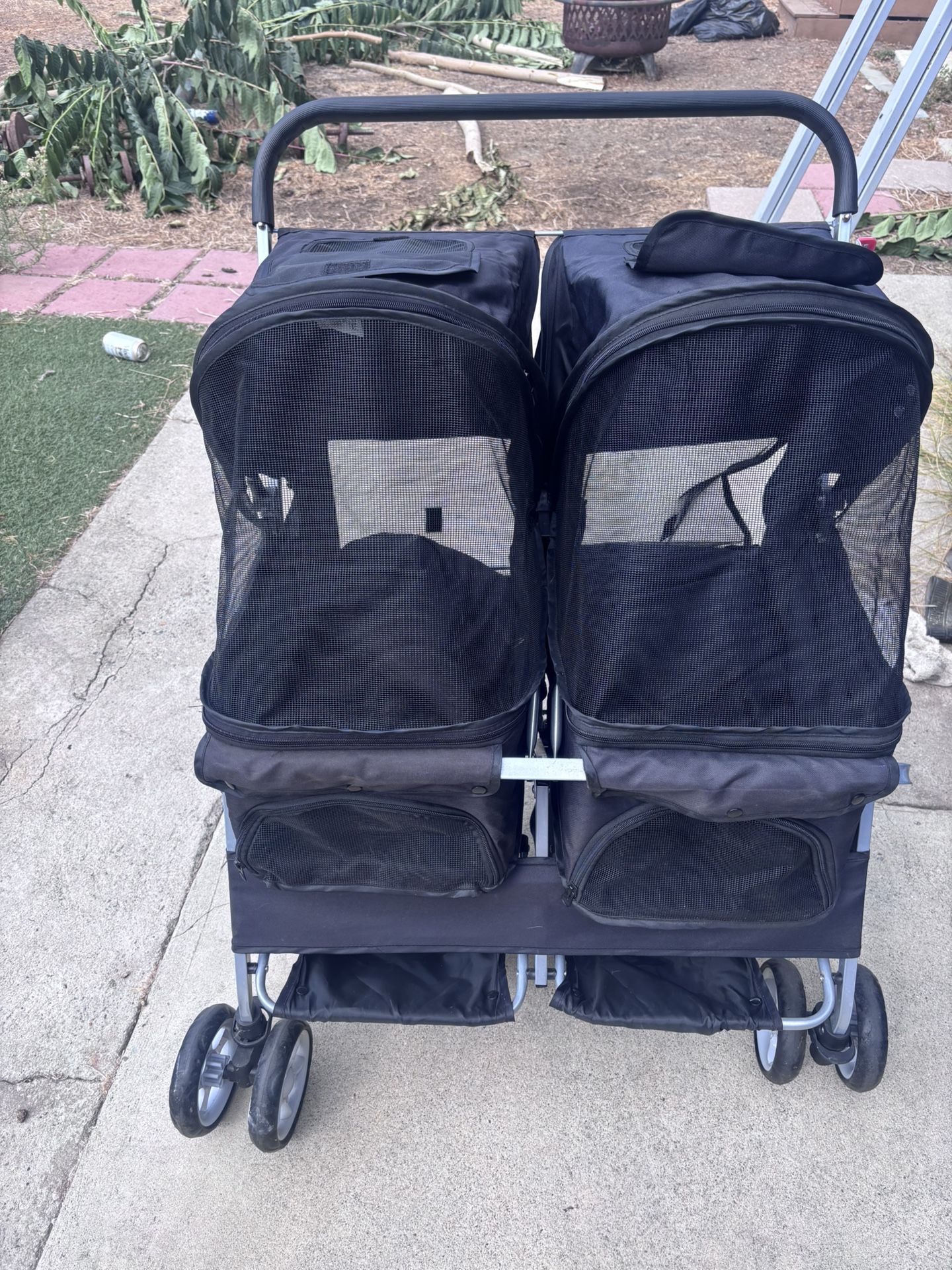 double pet stroller 