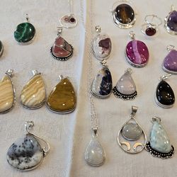 Gemstone Pendants, earrings, bracelets and rings