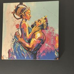 MOVING EVERYTHING MUST GO! CANVAS OF African American Couple Contemporary Art FOR SALE!