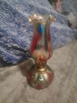 Vintage Hong Kong glass oil lamp