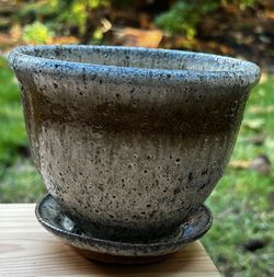 Bruning Local Glazed Hand Made Ceramic Clay Planter Flower Pot With Drain