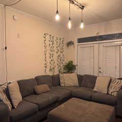 Grey Sectional & Ottoman