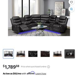 leather Couch With Speakers And Leads