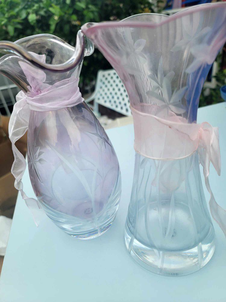 Crystal Vase Set Of 2