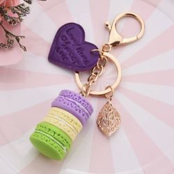 New Heart With Macaroons Keychain