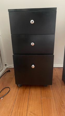 Black 3-Drawer File Cabinet