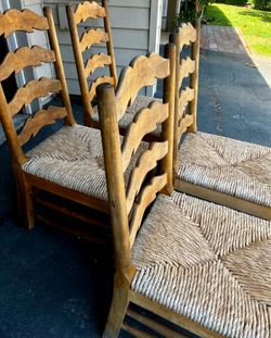 Solid Wood Dining Chairs (4)