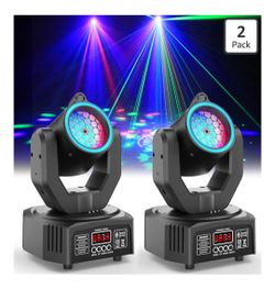 (2 Pack)LED Mini Moving Head Stage Lighting RGBW DJ DMX Spot Beam Bar Disco Party Lights